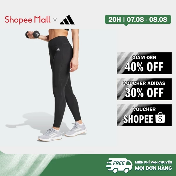 [Duy nhất 8.8 - VOUCHER 30%]adidas Gym & Training Quần Legging Dài Optimé Essentials Có Túi Ẩn Nữ Đen IT2280
