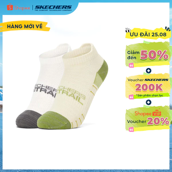 Vớ Thể Thao Trẻ Em Skechers GO Trail Performance Socks Low Cut Socks (2 Pairs) - P226K038-06QL