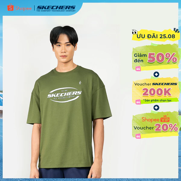 Áo Thun Tay Ngắn Unisex Skechers Skechers Authentic - Iconic Short Sleeve Tee - SL425U410-0104