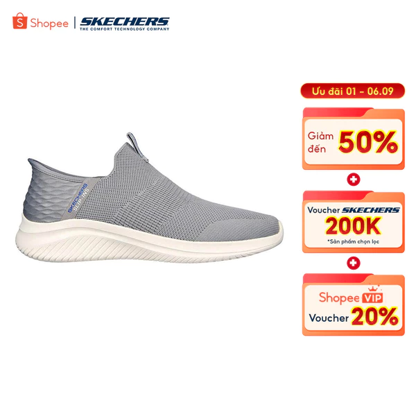 Giày Thể Thao Nam Skechers Slip-ins Sport Ultra Flex 3.0 Smooth Step Thường Ngày-232450-GRY Air-Cooled Memory Foam
