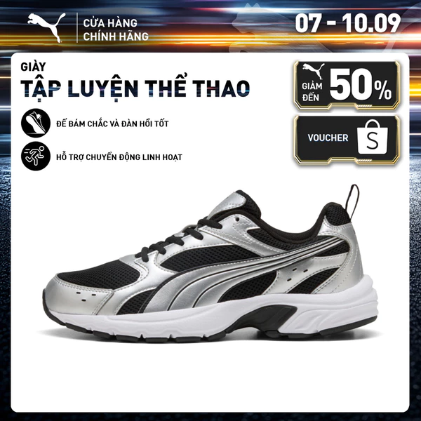 Giày Thể Thao PUMA Unisex Milenio Tech LT Black-Silver Màu Đen