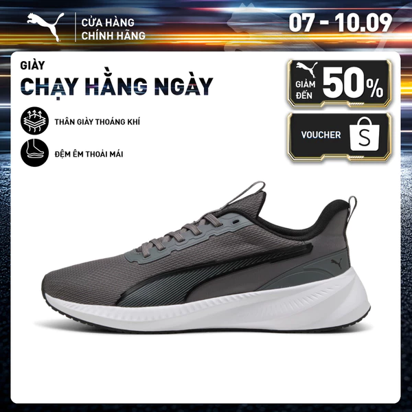 Giày Chạy Bộ PUMA Unisex Flyer Lite 3 Cool Dark Gray- Black- White Màu Xám