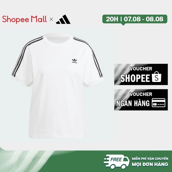 adidas Phong cách sống Áo Thun 3 Sọc Nữ trắng IR8051