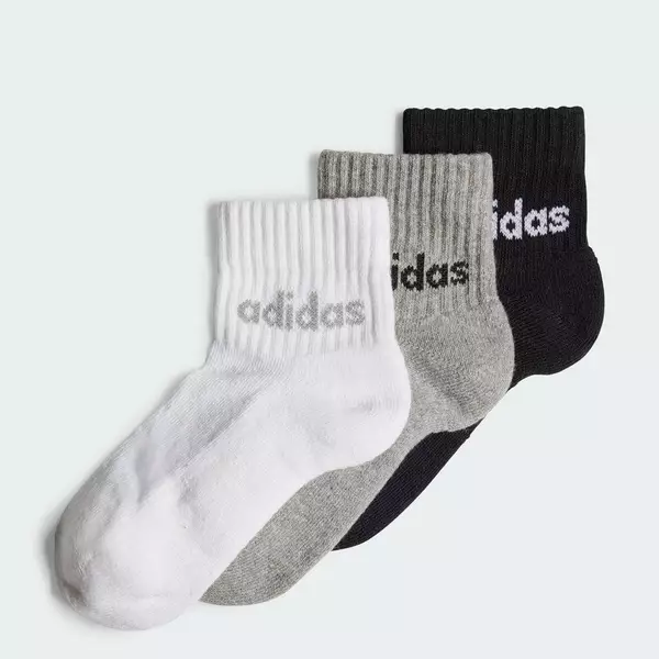 adidas Phong cách sống Bộ 3 Đôi Tất Cổ Chân Outlet Value Linear Cho Trẻ Em Trẻ em Đen IV7151
