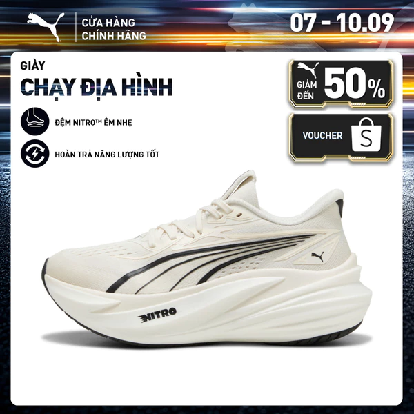Giày Chạy Bộ PUMA Nữ MagMax NITRO 2 Wns Warm White-Black Màu Trắng