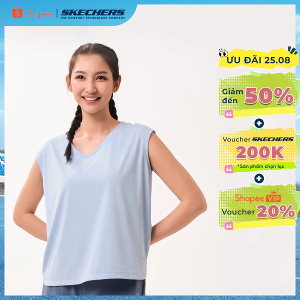 Áo Thun Tay Ngắn Nữ Skechers Walking Performance Short Sleeve Tee - SP126W013-00M7