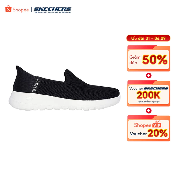 Giày Thể Thao Nữ Skechers Slip-ins GOwalk Joy Vela Đi Bộ - 124641-BKW Air-Cooled Memory Foam