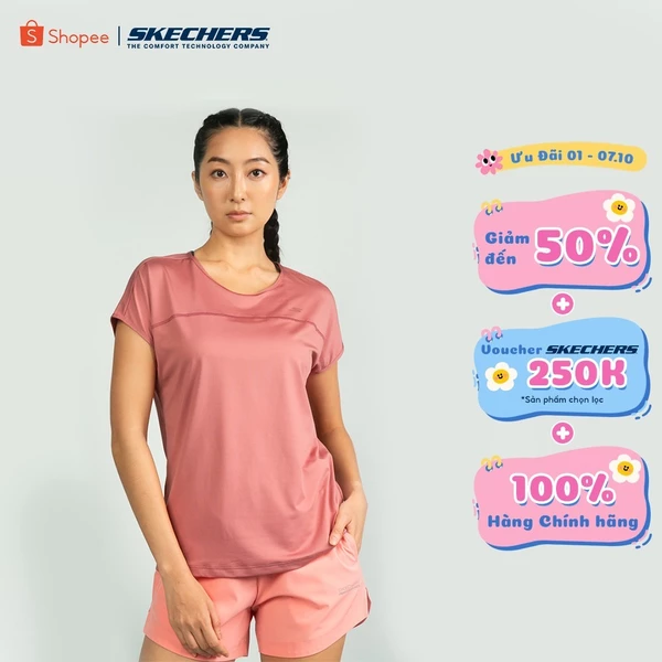 Áo Thun Tay Ngắn Nữ Skechers Walking Performance Short Sleeve Tee - SP325W298-WR01