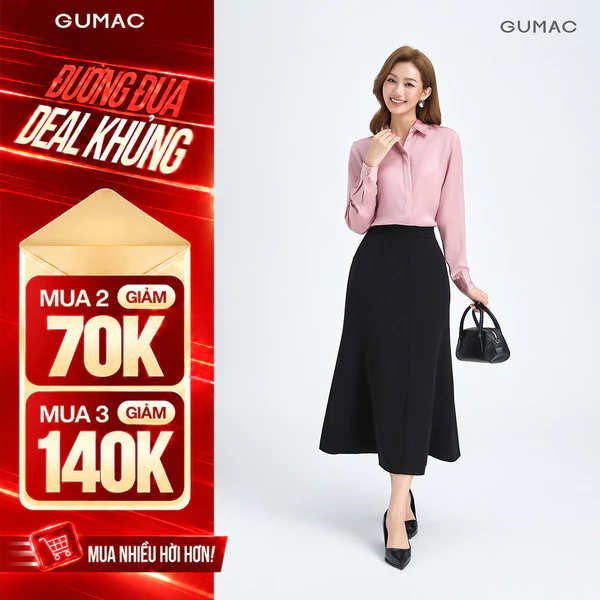 Chân Váy Đuôi Cá Nữ GUMAC Chân Váy Công Sở Dáng Dài Lưng Cao Xòe Nhẹ Nhàng LVF1014
