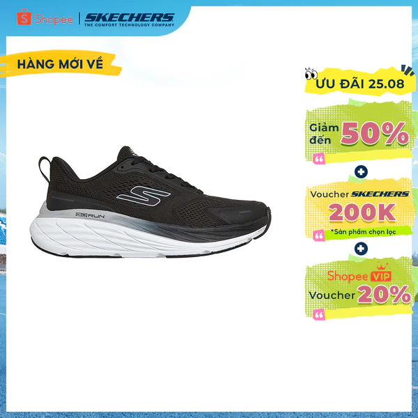 Giày Thể Thao Nữ Skechers GOrun Max Cushioning Elite 3 Chạy Bộ Tập luyện - 129720-BKW Air-Cooled Goga Mat