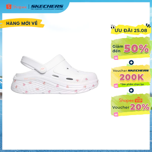 Giày Clog Nữ Skechers Foamies Max Cushioning Elite Zinnia - 111698-WTPK
