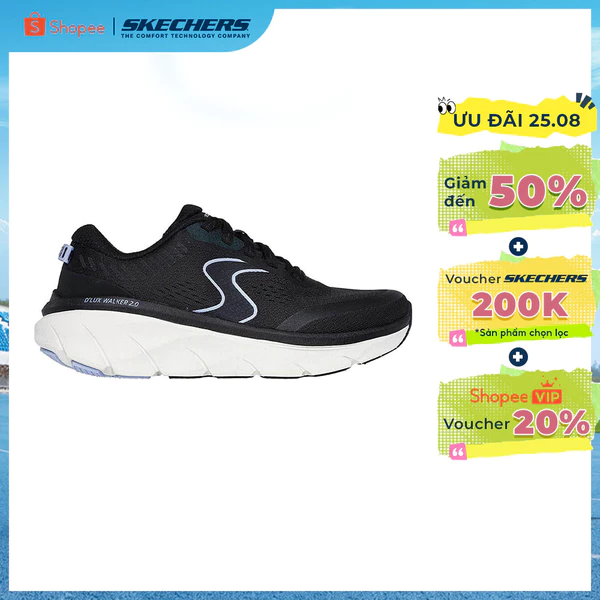 Giày Thể Thao Nữ Skechers Sport D'lux Walker 2.0 Active Pace - 150007-BKLV Air-Cooled Memory Foam Online Sale