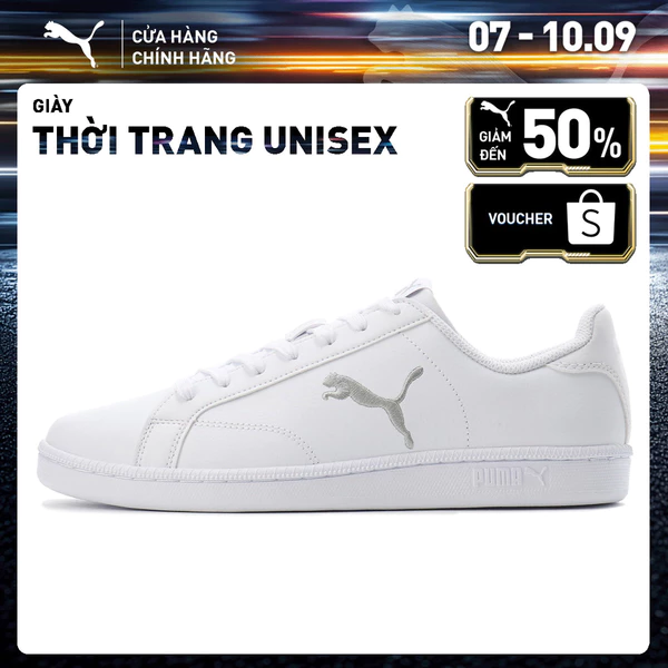 Giày Thời Trang PUMA Unisex Smash Cat L White- Silver Màu Trắng