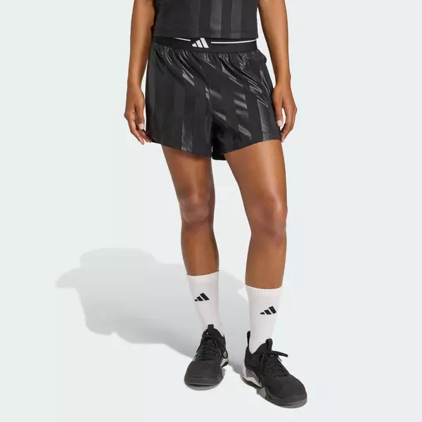 adidas Gym & Training & Phong cách sống Quần Short Dệt Dập Nổi 3 Gạch Hyperglam Nữ Đen KD7025