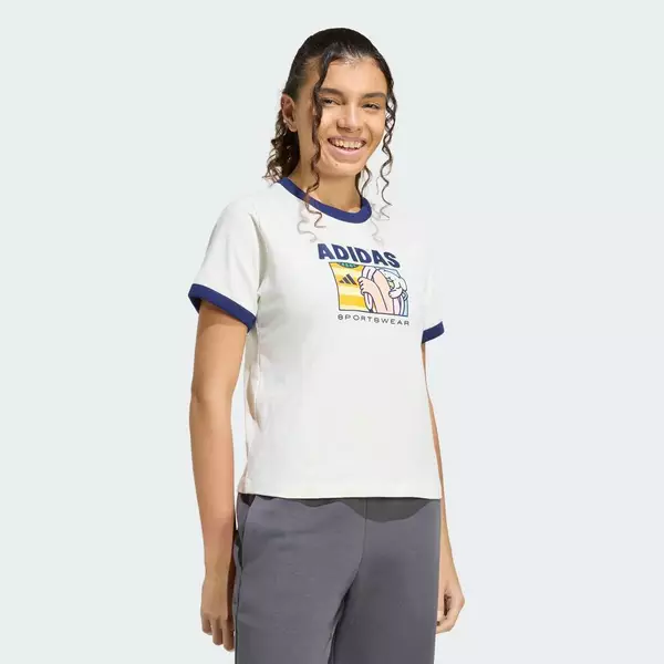 adidas Phong cách sống ÁO THUN POP ART GRAPHIC T-SHIRT1 Q2 Nữ trắng KC8603