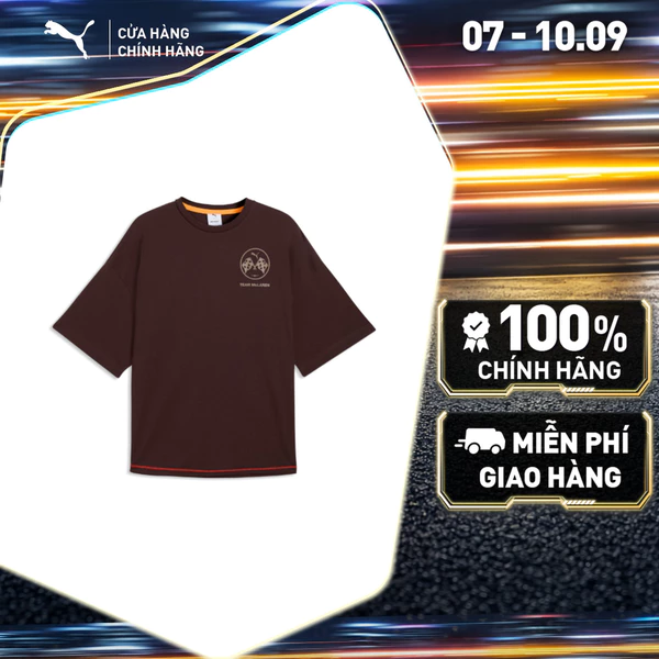 Áo Thun Thể Thao PUMA Nam McLaren Racing Graphic Tee Chocolate Fondue Màu Nâu