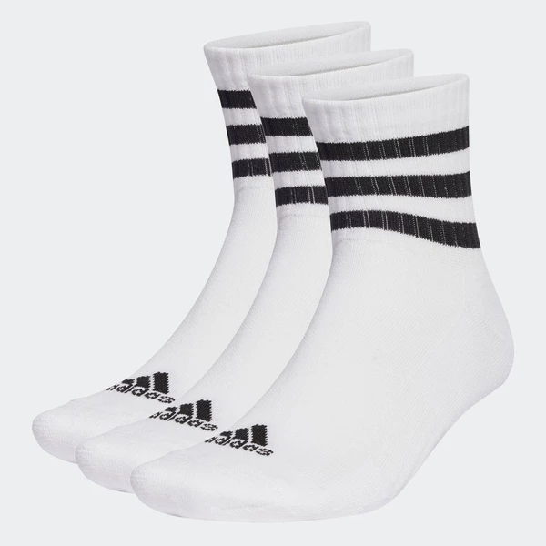 adidas Phong cách sống & Bóng rổ Bộ 3 Đôi Tất Cổ Thấp Lót Đệm 3 Sọc Sportswear Unisex trắng HT3456