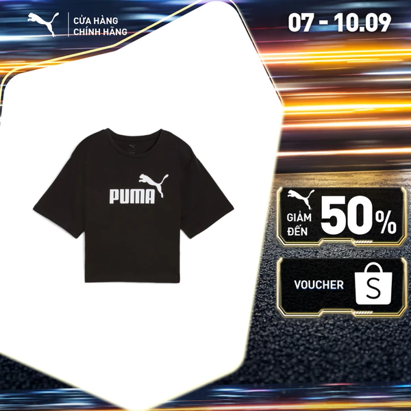 Áo Thun Thời Trang PUMA Nữ ESS Cropped No. 1 Logo Black Màu Đen