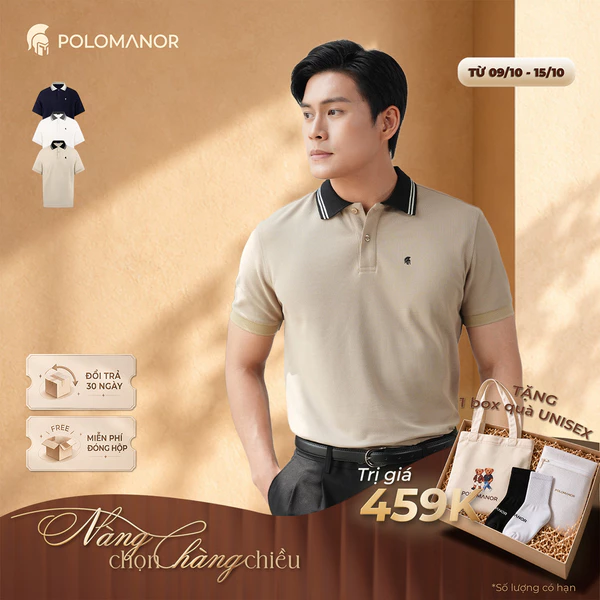 Áo polo nam TRAVIS vải Cotton CVC Diamond cao cấp, nam tính thanh lịch sang trọng - POLOMANOR