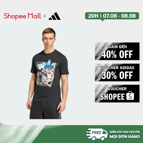 [Duy nhất 8.8 - VOUCHER 30%]adidas Phong cách sống Áo Thun Archive Anime Football Graphic Nam Đen KE2768