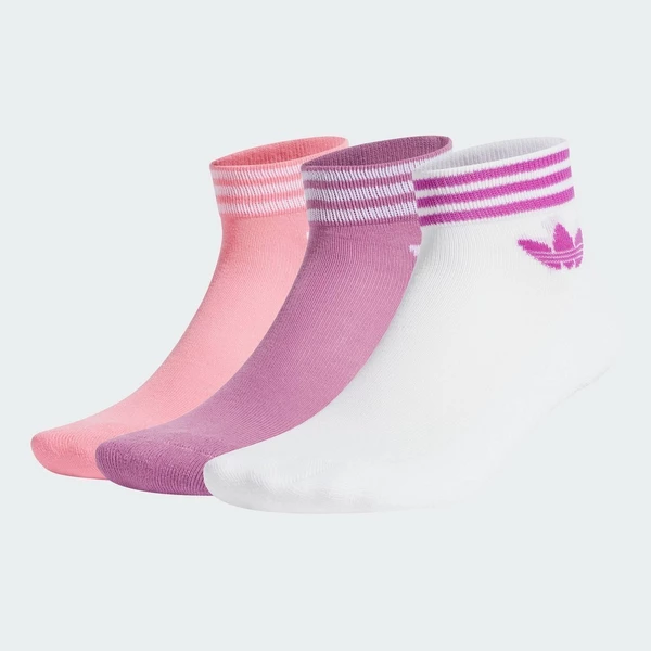 adidas Phong cách sống Tất Trefoil cao đến cổ chân 3 đôi Unisex trắng IX7520