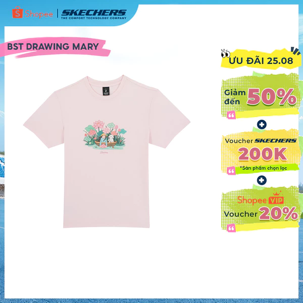 Áo Thun Tay Ngắn Unisex Skechers Skechvibe X Drawingmary Short Sleeve Tee - SL226U658-00ED