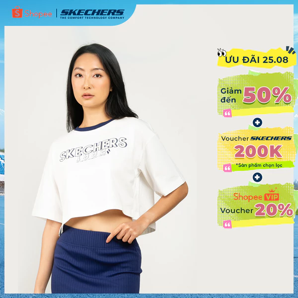 Áo Thun Tay Ngắn Nữ Skechers Skechers Authentic - Iconic Short Sleeve Tee - SL425W466-00QF