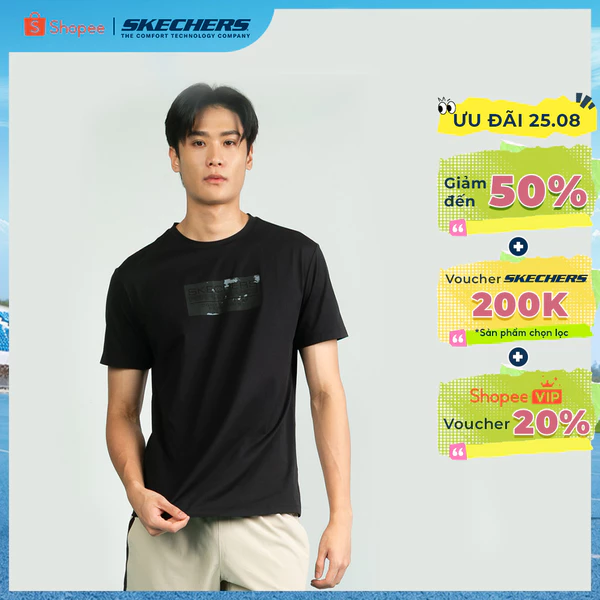 Áo Thun Tay Ngắn Nam Skechers Walking Performance Short Sleeve Tee - SP325M335-0018