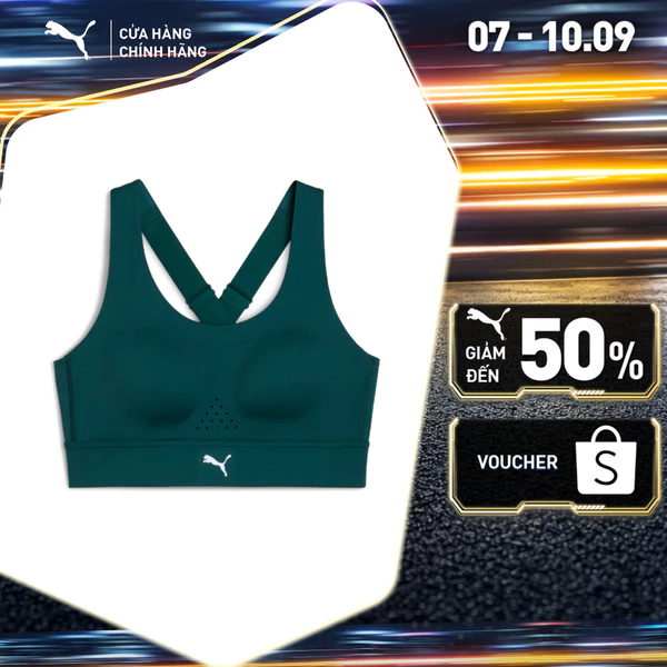 Áo Ngực Thể Thao PUMA Nữ PWR Breathe Run Green Terrain Màu Xanh Lá