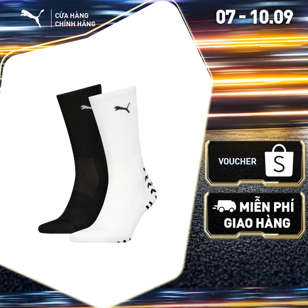 Bộ 2 Vớ Thời Trang PUMA Unisex U Training Sock H.Terry white / black Màu Trắng / Đen