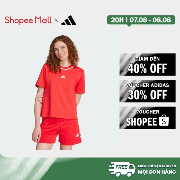 [Duy nhất 8.8 - VOUCHER 30%]adidas Phong cách sống Áo Thun Cotton Màu Nổi Bật Essentials Nữ Đỏ JG6244