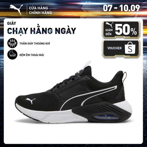 Giày Chạy Bộ PUMA Unisex X-Cell Nova FS Black-White-Blissful Blue Màu Đen