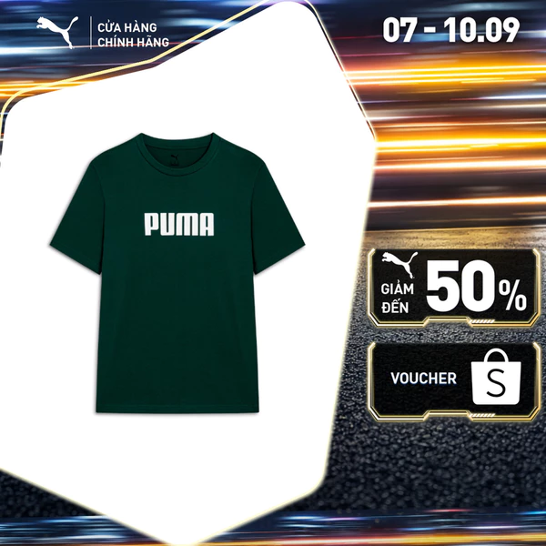 Áo Thun Thời Trang Ngắn Tay PUMA Nam ESS Logo Tee Varsity Green Màu Xanh Lá