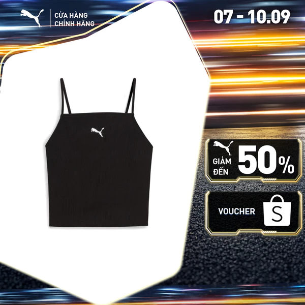 Áo Thun Thời Trang PUMA Nữ WARDROBE ESS Ribbed Tank Top Black Màu Đen
