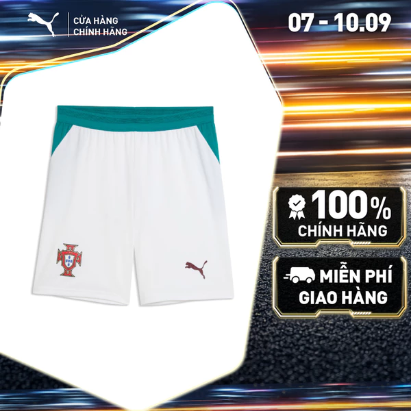 Quần Thể Thao Đá Bóng PUMA Nam FPF Shorts Replica White-Green Lagoon Màu Trắng