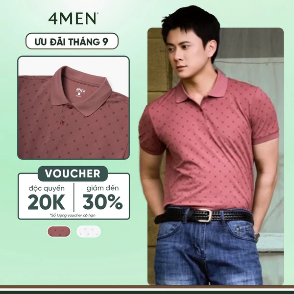 Áo Polo Nam In Pattern Ngựa Form Regular 4MEN PO180 mềm mại, thoáng mát, dễ mặc dễ phối