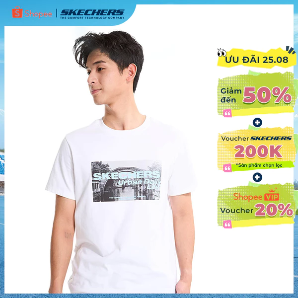 Áo Thun Tay Ngắn Nam Skechers Lifestyle PhysicalAcademiaCollectionLounge ShortSleeve Tee-L224M075-00QF Online Sale