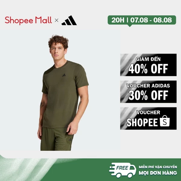 [Duy nhất 8.8 - VOUCHER 30%]adidas Gym & Training Áo Thun Tập Luyện Train Essentials Feelready Nam màu xanh lá JP4951