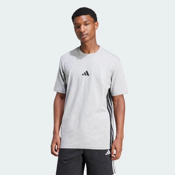 adidas Phong cách sống Áo Thun Single Jersey 3 Sọc Essentials Nam Xám JE6396