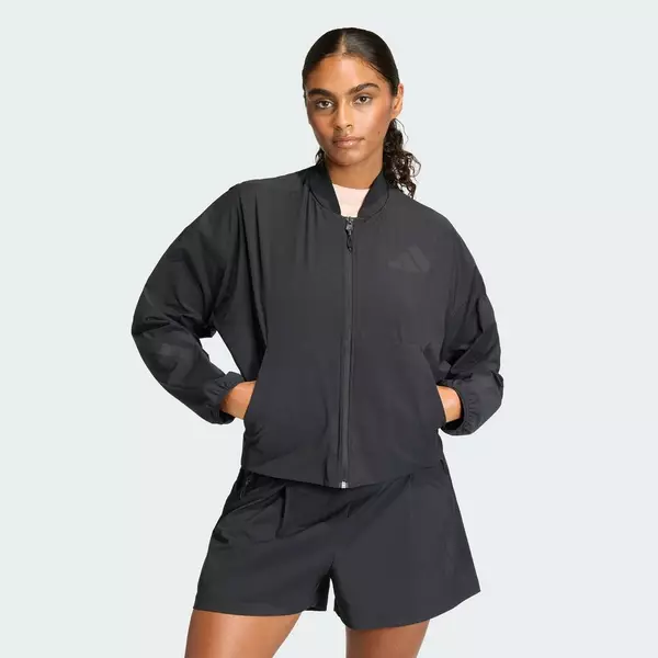adidas Phong cách sống ÁO BOMBER DỆT ADIDAS Z.N.E. Nữ Đen KD8505
