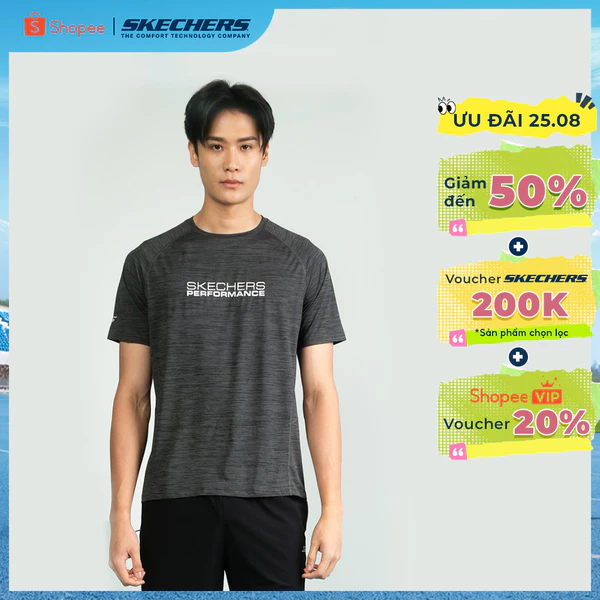 Áo Thun Tay Ngắn Nam Skechers Walking Performance Short Sleeve Tee-SP325M331-0038
