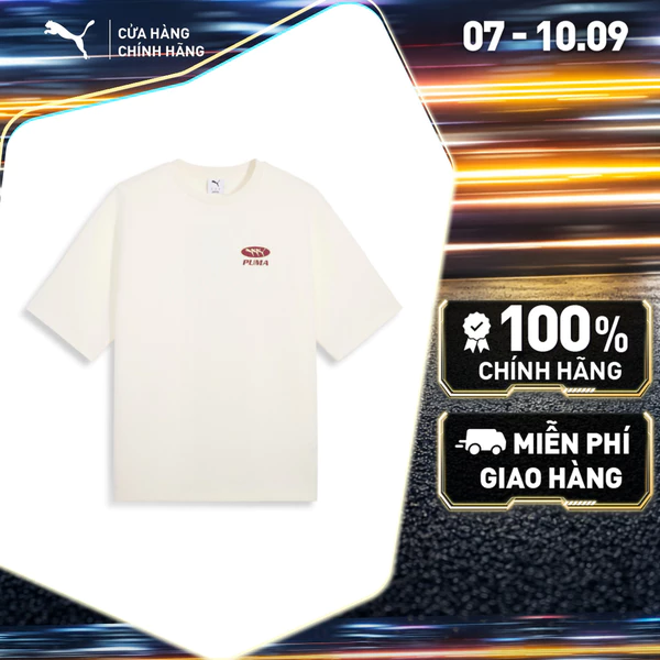 Áo Thun Thời Trang PUMA Nam Box Top Warm White Màu Trắng