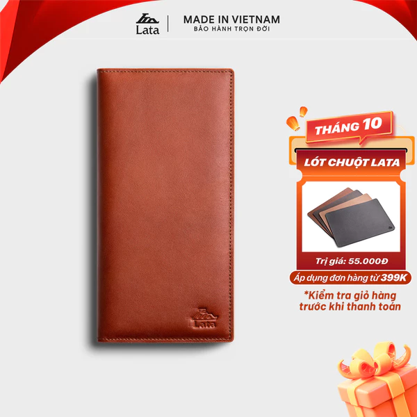 Ví nam da bò Lata (Thời trang nam gấp 2 - Ví da thật LVN95)