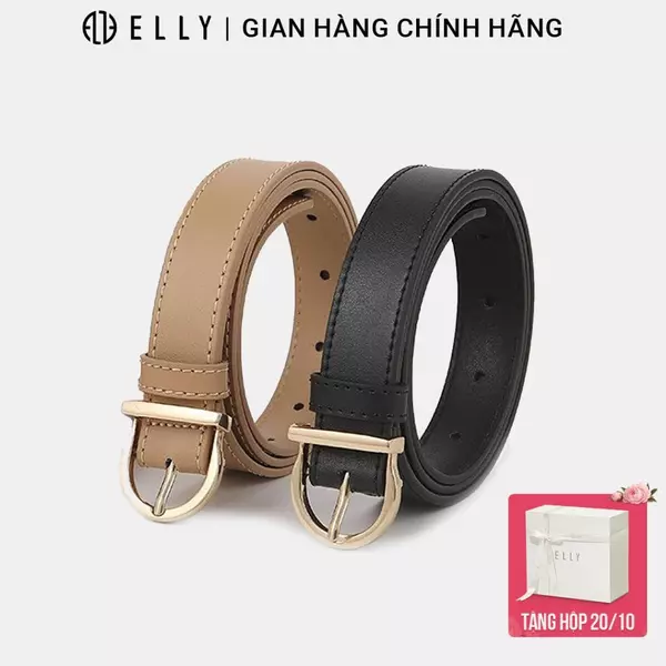 Thắt lưng nữ ELLY ED50 khóa xỏ kim da thật cao cấp dây nịt nữ thời trang chính hãng