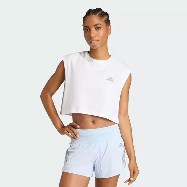 adidas Running & Netball adi365 Running Essentials Crop T-Shirt Women White KA0290