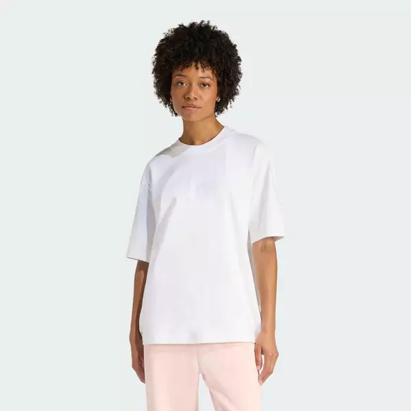 adidas Lifestyle Essentials Linear Tee Oversized Women White KD1446