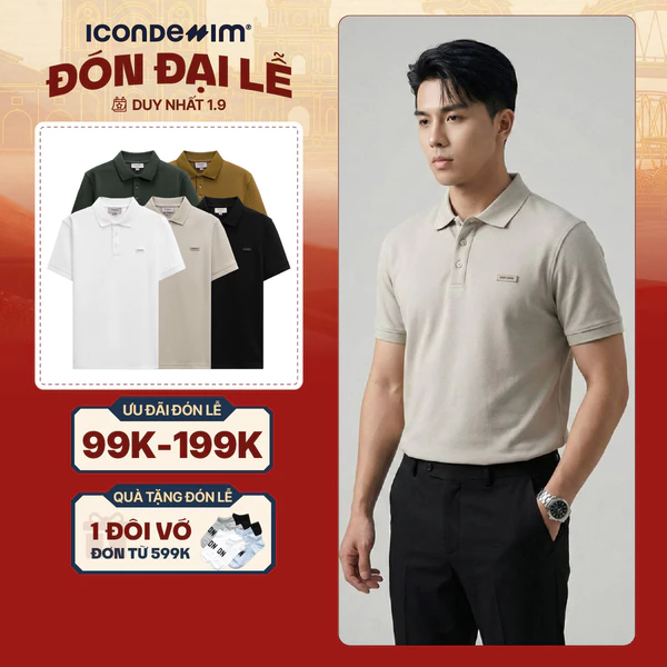 Áo Polo Nam ICONDENIM Double Face CVC Essence Form Regular PLID0275