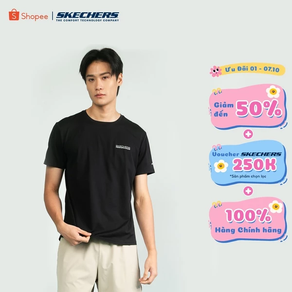 Áo Thun Tay Ngắn Nam Skechers Running Performance Short Sleeve Tee-SP325M324-0018