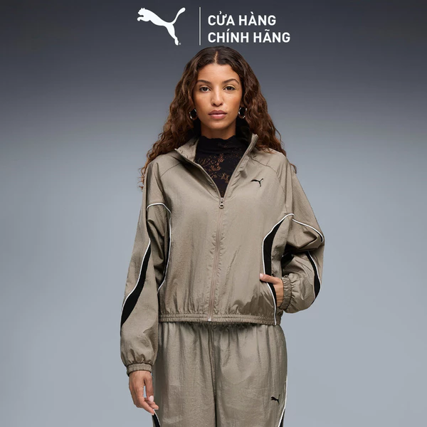 Áo Khoác Thể Thao PUMA Nữ SPORT Woven Jacket Mouse Gray Màu Be