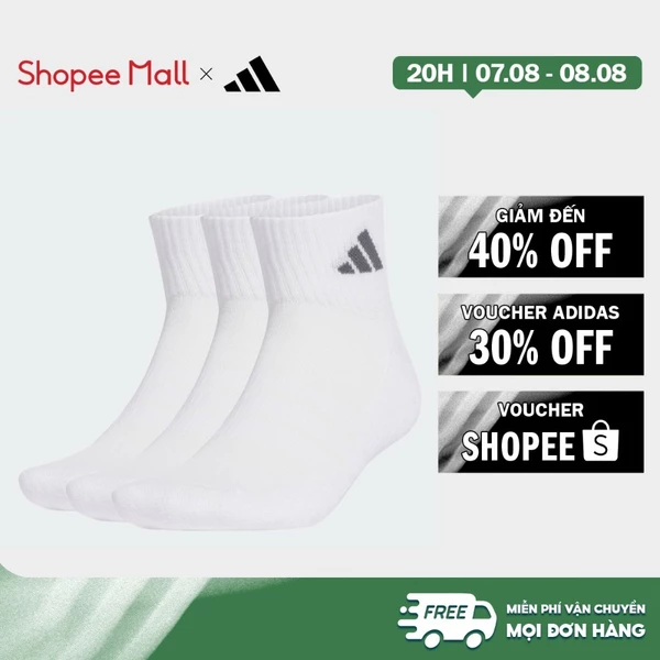 [Duy nhất 8.8 - VOUCHER 30%]adidas Phong cách sống BỘ 3 ĐÔI TẤT CỔ CHÂN THỂ THAO CÓ ĐỆM Unisex trắng KR7115